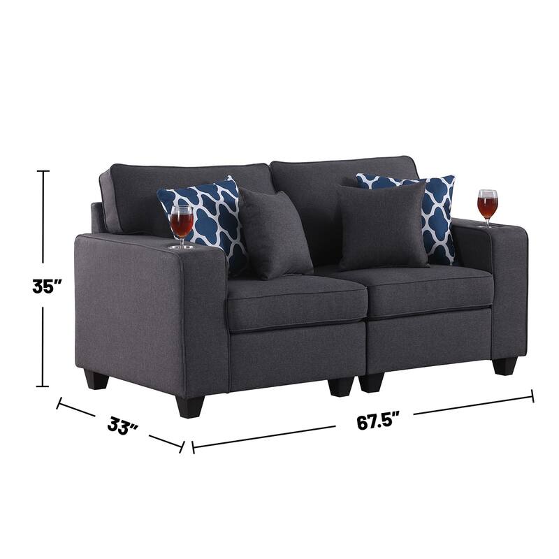 Linen Upholstered Loveseat