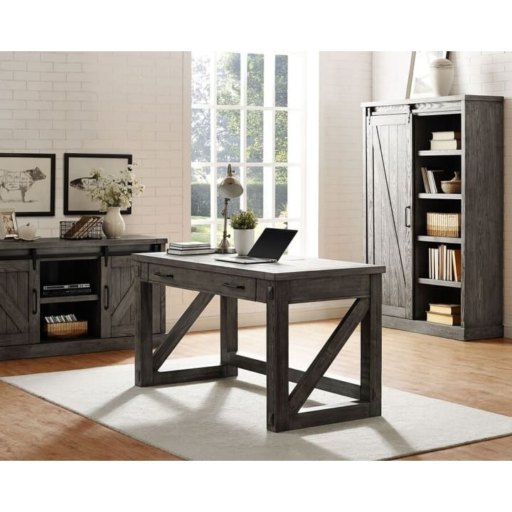 Two 8' Tall Bookcase Wall With Ladder, Storage Organizer, Display Shelf for Office, Black - 80"W x 94"H x 15"D