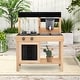 preview thumbnail 7 of 7, Outdoor Mud Kitchen Playset for Kids with Removable Sinks - 26.5" x 12" x 32"