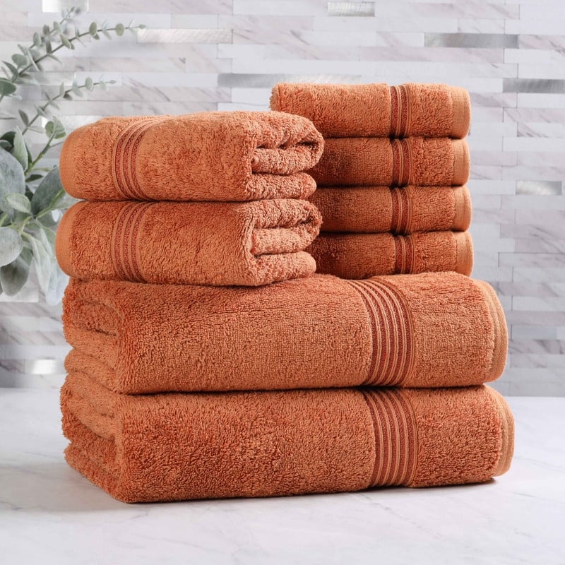 Superior Heritage Egyptian Cotton Absorbent 8-Piece Towel Set