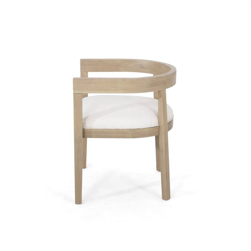 Christopher Knight Home - Thalassia Upholstered 6 Rubberwood Club Chairs and Rectangular Table Dining Set