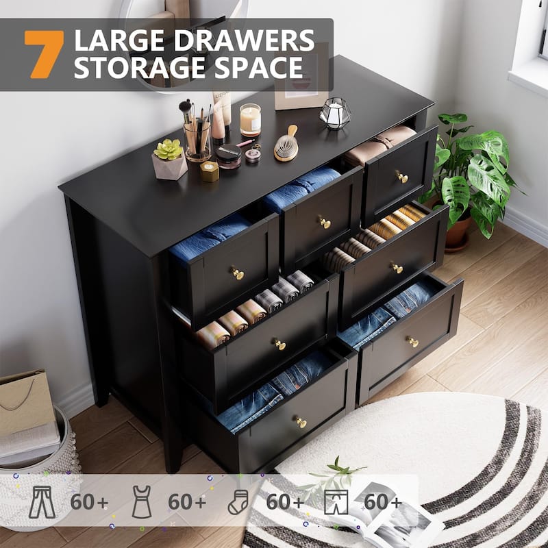 7 Chest of Drawer Dresser, for 48 Inch TV