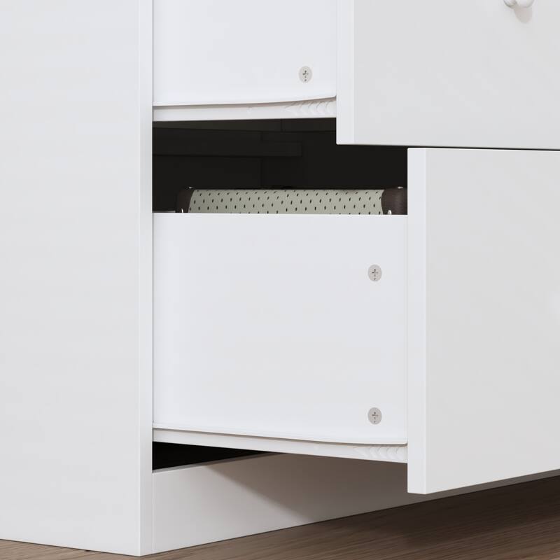 47” White Dresser Bedroom Storage Cabinet for Clothes, Toys & Accessories, Modern Chest of Drawers for Nursery or Closet