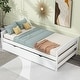 preview thumbnail 14 of 22, Twin Size Platform Bed with Twin Size Trundle, Solid Pine Wood + MDF Construction, Includes Headboard, Footboard, Grey