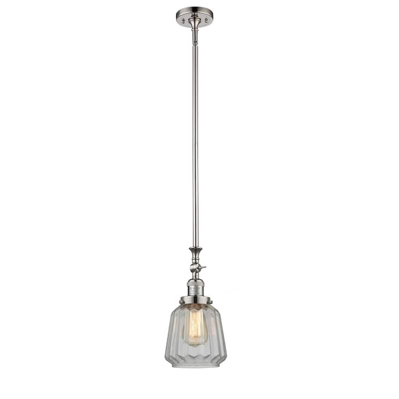 Innovations Lighting Chatham 14" Tall Mini Pendant - Polished Nickel / Clear Fluted