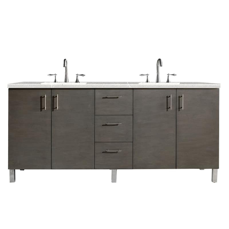 James Martin Vanities Metropolitan 72" Double Vanity, Silver Oak