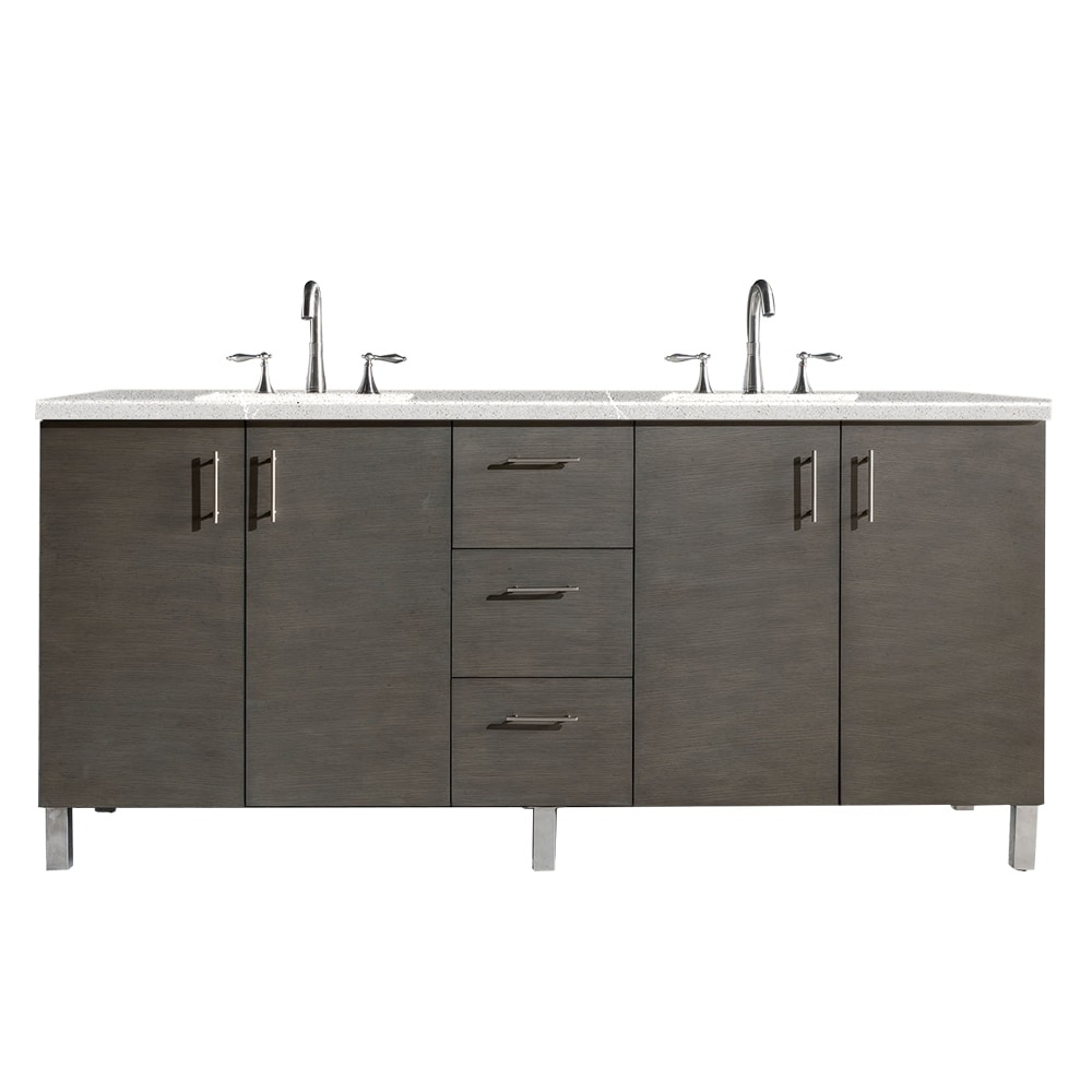 James Martin Vanities Metropolitan 72" Double Vanity, Silver Oak