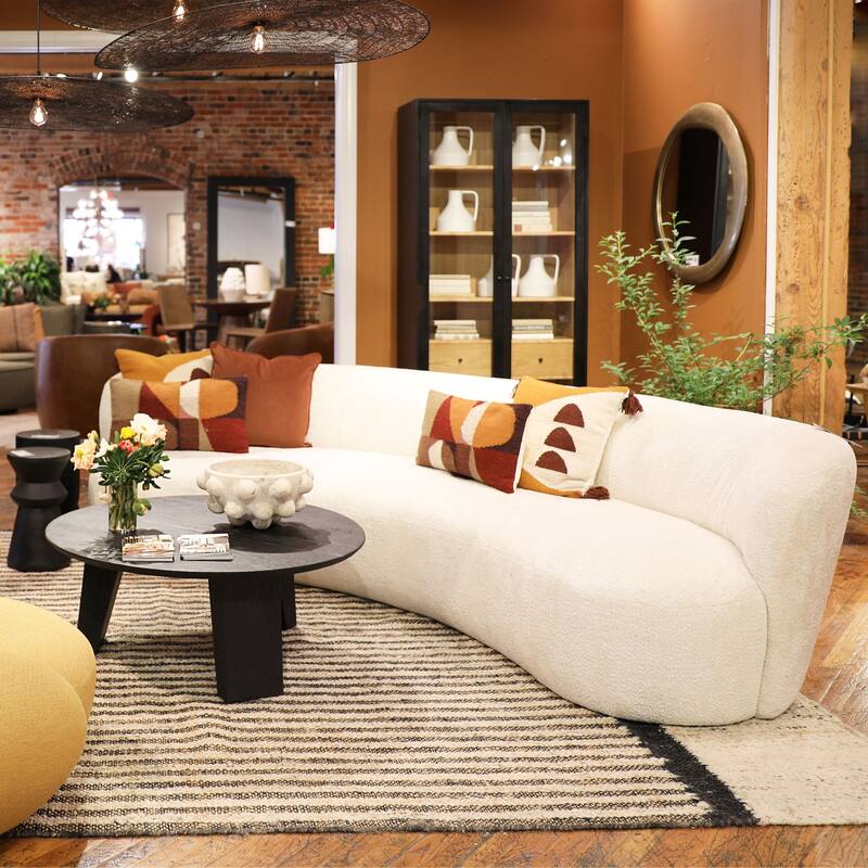 Charles 118" Upholstered Sofa, Cream
