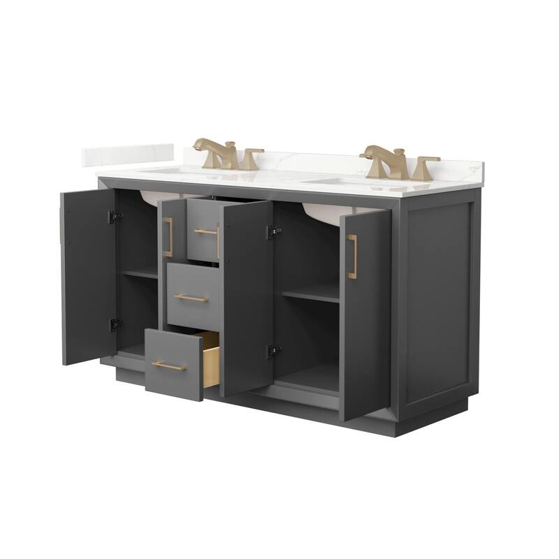 Wyndham Collection WCF414160D-QTZ-US3MXX Strada 60" Free Standing