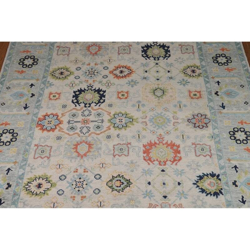 Oushak Style Area Rug Handmade Transitional Wool Carpet - 8'10"x 11'10"
