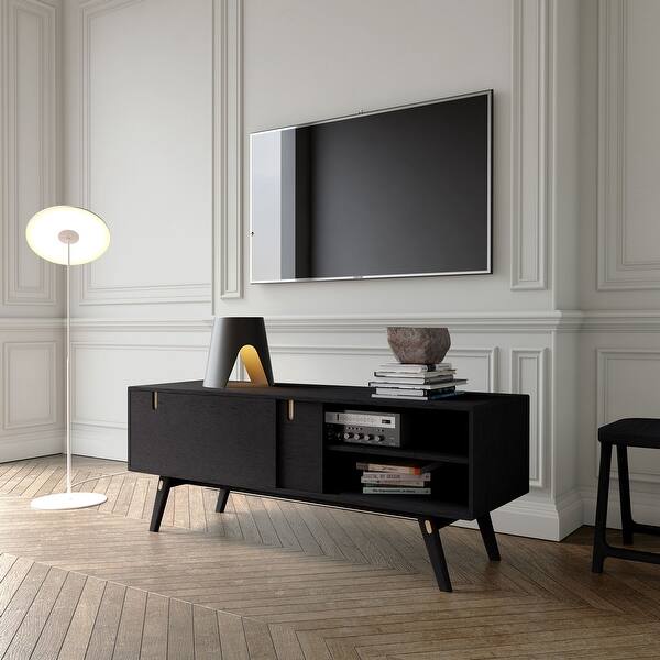 Shop Haru Media Cabinet In Black Oak On Sale Overstock 31263486