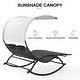 preview thumbnail 4 of 37, Outdoor Double Chaise Lounge Chair Rocking Lounger with Sunshade Canopy - 54.5"W*67.3"D*65.7"H