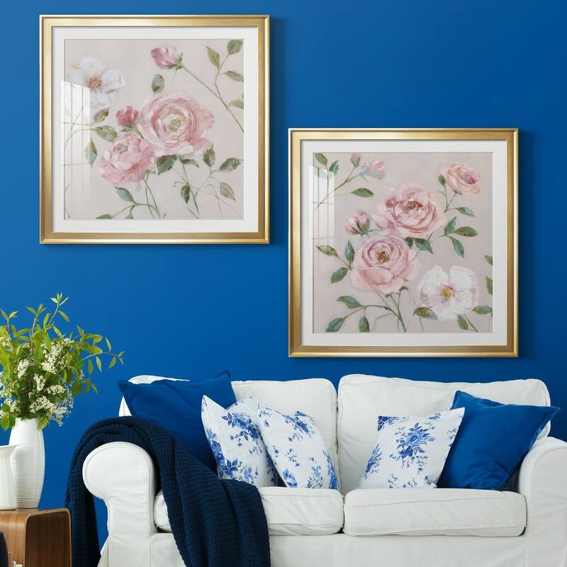 Cottage Sweet Roses I Premium Framed Print - Ready to Hang