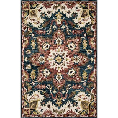 Alexander Home Madeline Wool Hand-hoooked Star Boho Rug