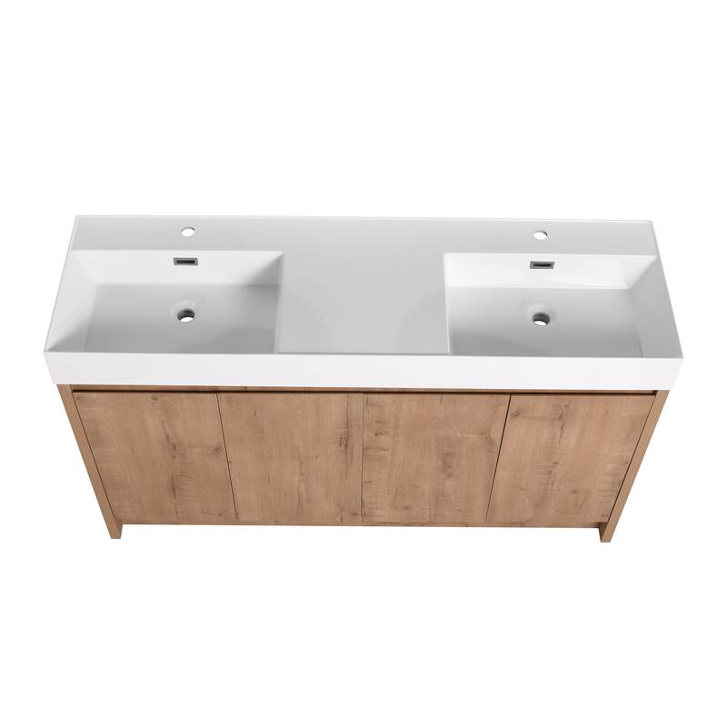 Beingnext 24"/30"/48"/60" Bathroom Vanity with Sink, Freestanding Bathroom Vanity with Soft Close Door