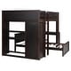 preview thumbnail 9 of 18, Full size Loft Bed with a twin size Stand-alone bed, Shelves,Desk,and Wardrobe-Espresso