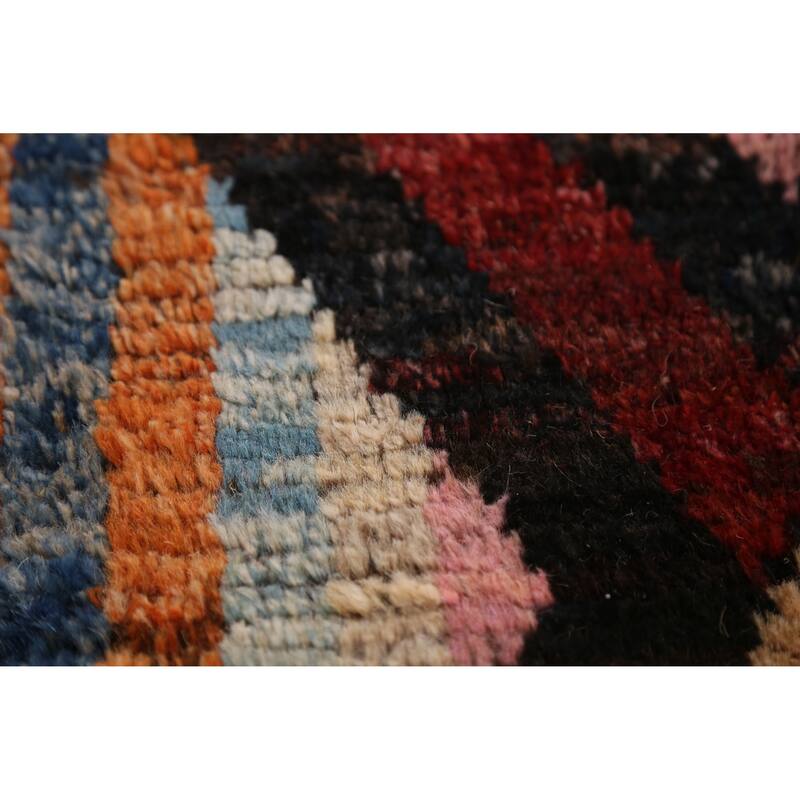 Trellis Moroccan Oriental Runner Rug Handmade Wool Carpet - 3'4" x 12'8"