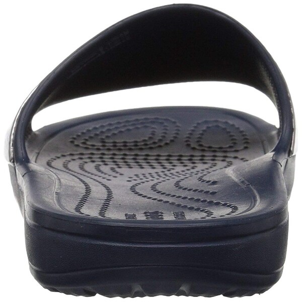 crocs sloane hammered metallic slide