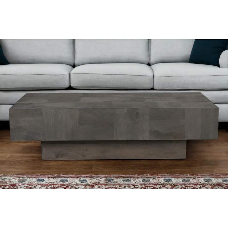 HomeRoots 59" Dark Gray Solid Wood Solid Coffee Table - 59' X '16' X '30 - Dark Gray