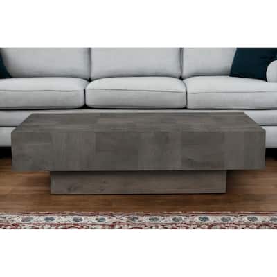 HomeRoots 59" Dark Gray Solid Wood Solid Coffee Table - 59' X '16' X '30