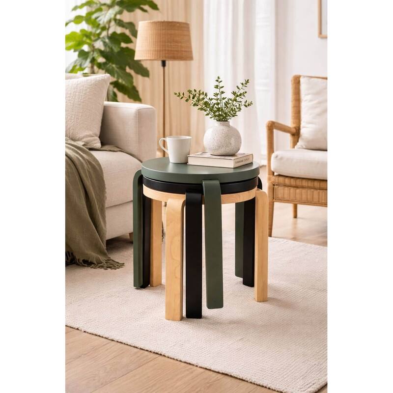 Mateo Round Backless Stacking Stools Set of 2