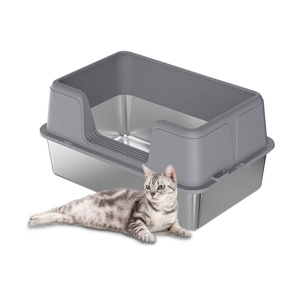 Stainless Steel Litter Box With Lid Extra Large High - Bed Bath & Beyond -  42923706