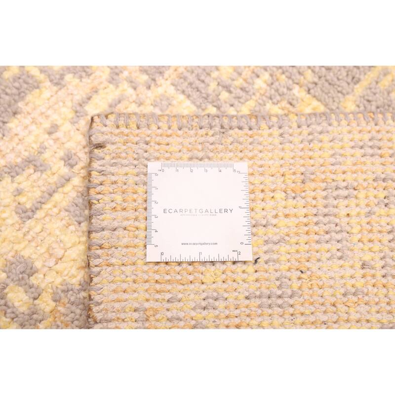 ECARPETGALLERY Hand-knotted Elysian Light Gold Silk, Wool Rug - 6'7 x 9'11