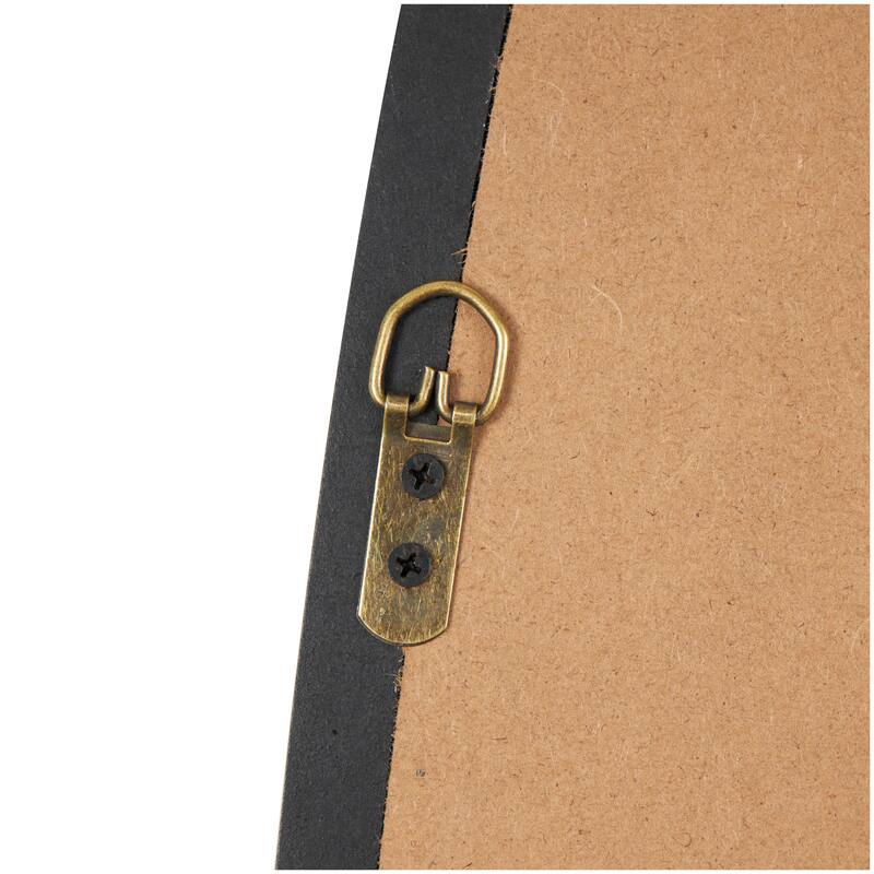 Black Wooden Oval Abstract Room Wall Mirror