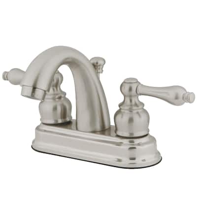Restoration Two-Handle 3-Hole Deck Mount 4 in. Centerset Bathroom Faucet