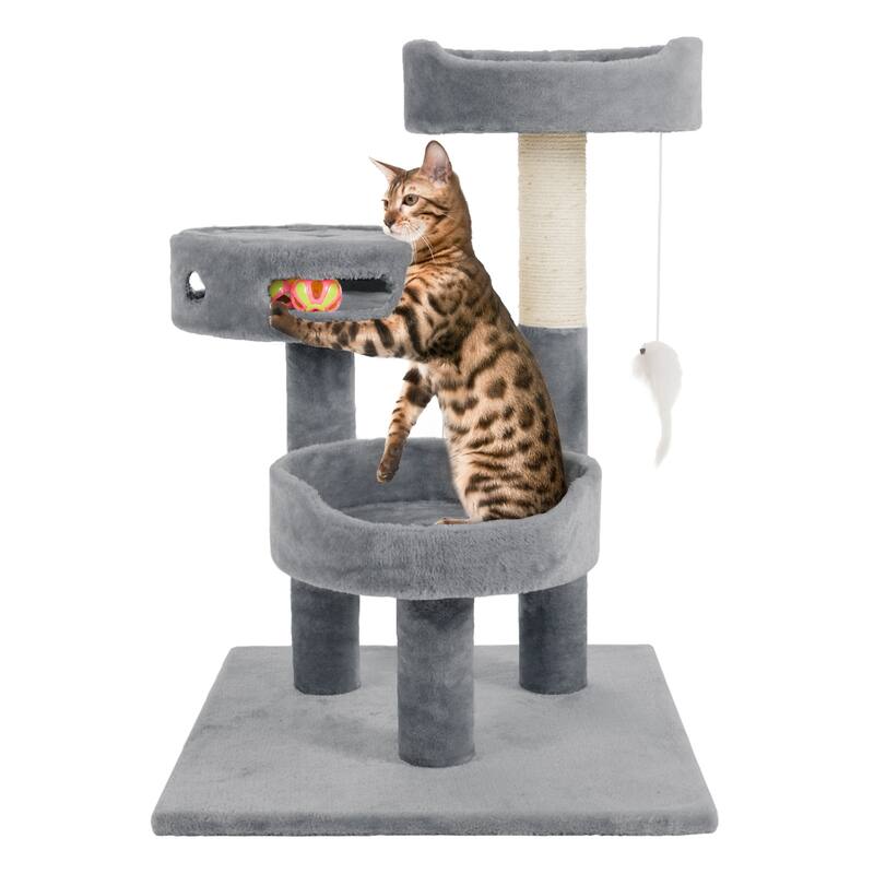 PETMAKER 3-Tier Cat Tree - Gray