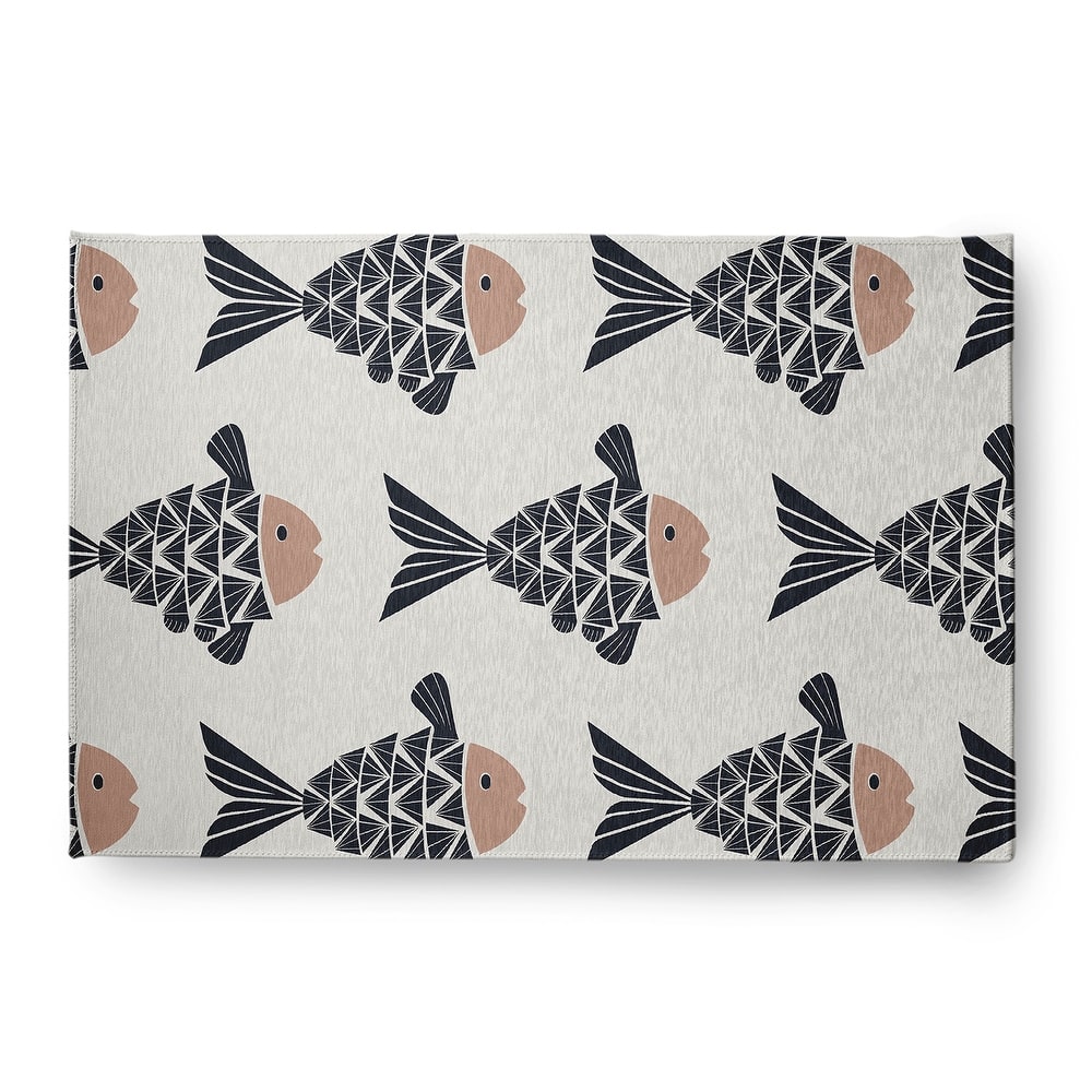 Fish Tales Nautical Chenille Rug