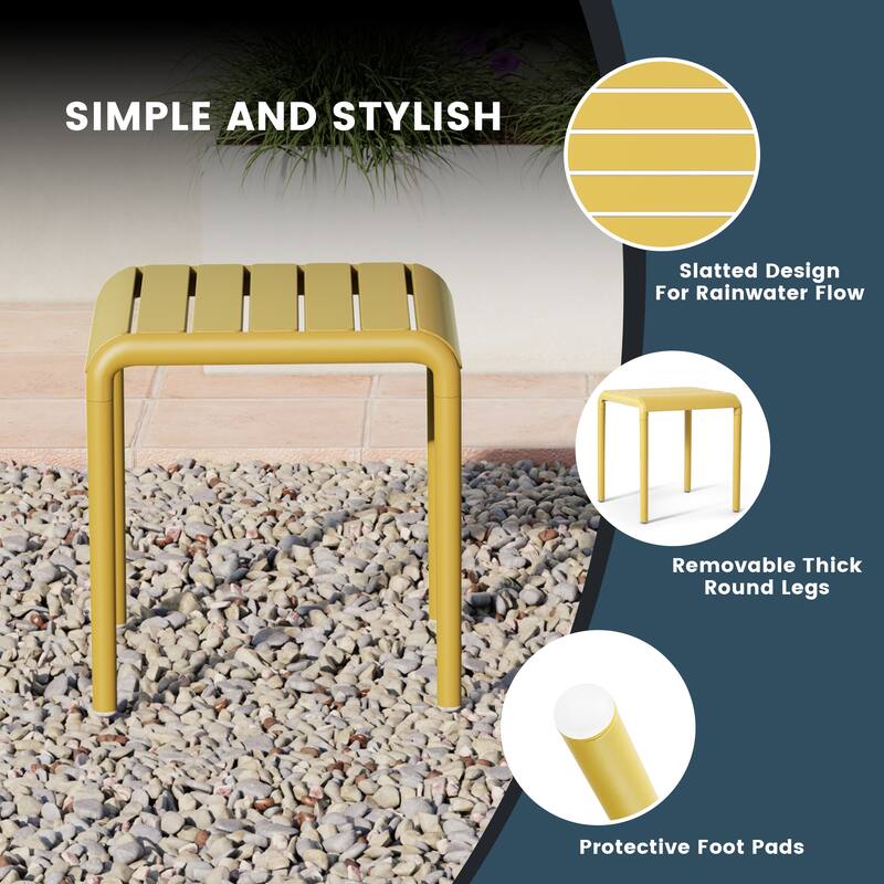 Frond and Form Square Outdoor Side Table (Set of 2)