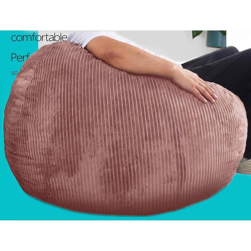 Bean Bag Chairs with Faux Rabbit Fur Cover,3 ft Giant Memory Foam Bean