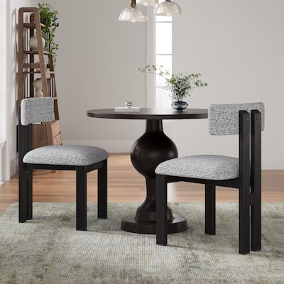 Upholstered Dining Chairs with Metal Legs, Modern Parsons Chair Armless Chairs with U-shaped Backrest, Set of 2