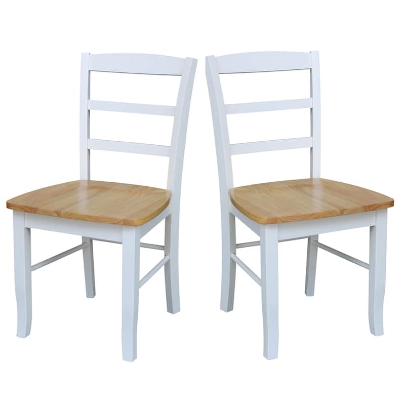 The Gray Barn Moonshine Wood Ladder Dining Chair (Set of 2) - White/Natural