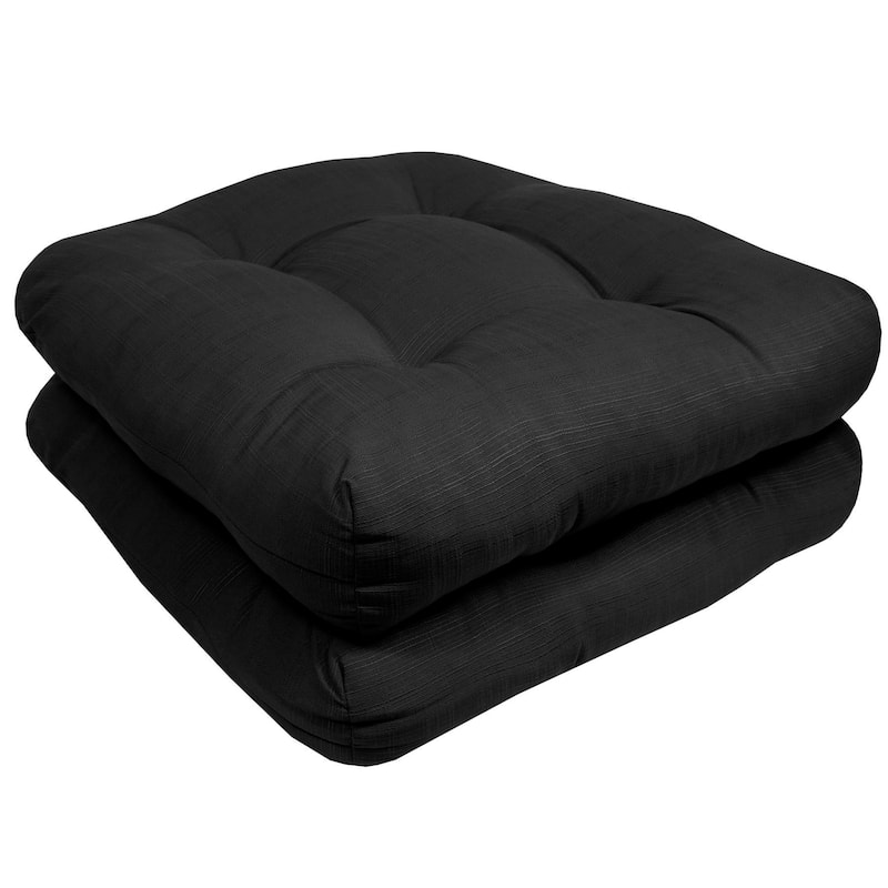 Sweet Home Collection Patio Cushions Outdoor Chair Pads Thick Fiber Fill Tufted 19" x 19"