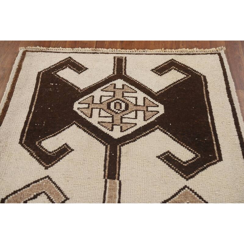Anatolian Tribal Oriental Runner Rug Handmade Wool Carpet - 3'7"x 11'7"