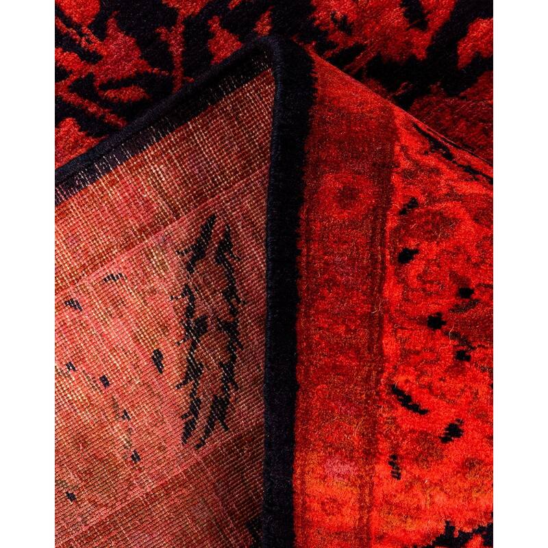 Overdyed, One-of-a-Kind Hand-Knotted Area Rug - Orange - 3' 0" x 8' 7"