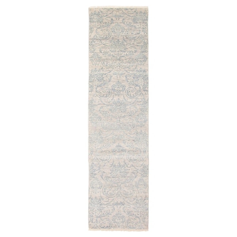 ECARPETGALLERY Hand-knotted Mystique Grey Wool Rug - 2'7 x 10'0 - Grey - 2'7 x 10'0