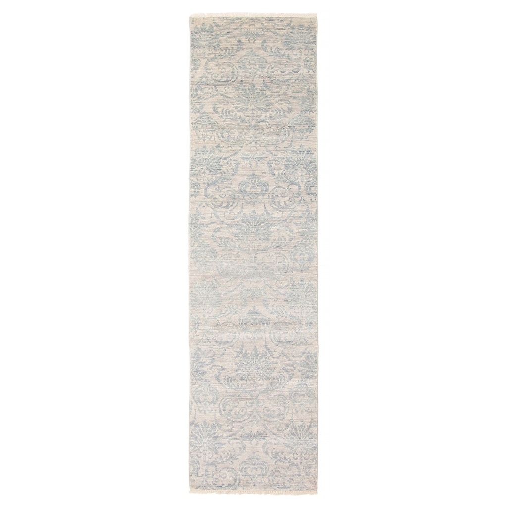 ECARPETGALLERY Hand-knotted Mystique Grey Wool Rug - 2'7 x 10'0