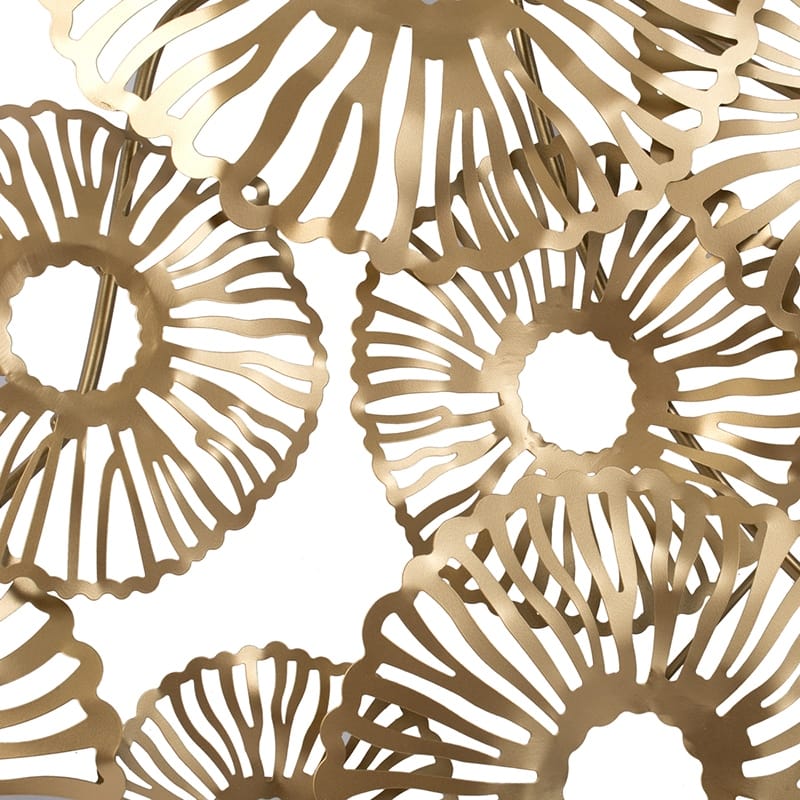 Modern Gold Iron Art Wall Decor with Open Circular Shape, for Office Beach Sunroom and Chic Living Room