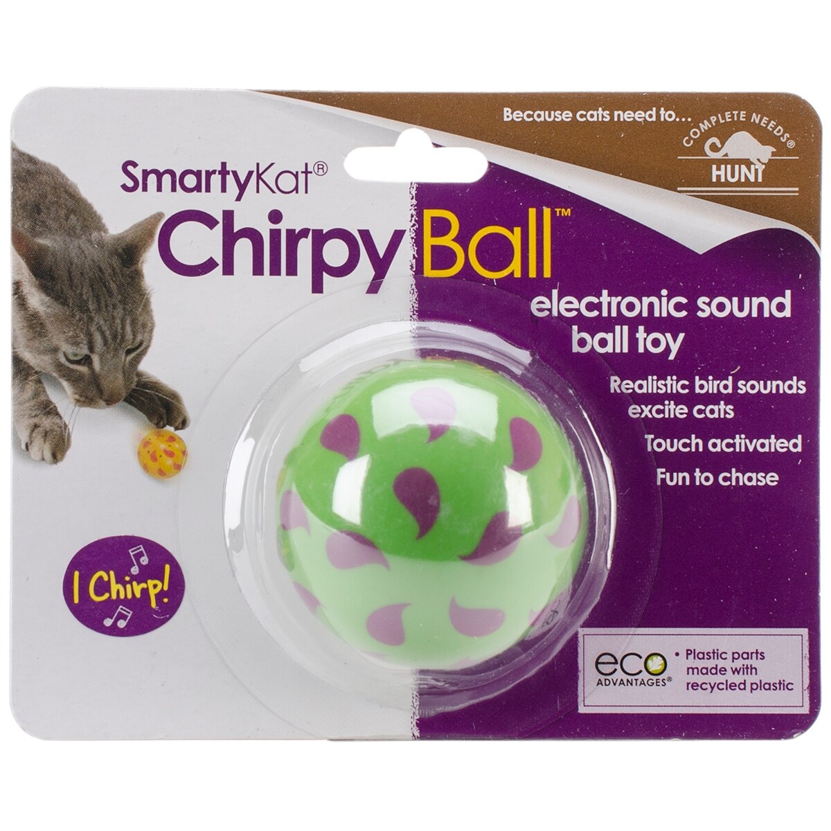 Shop Smartykat Chirpy Ball Electronic Sound Cat Toy Overstock