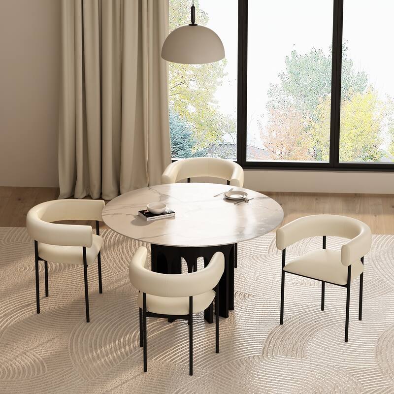 Onda Metal Vegan Leather Dining Chair