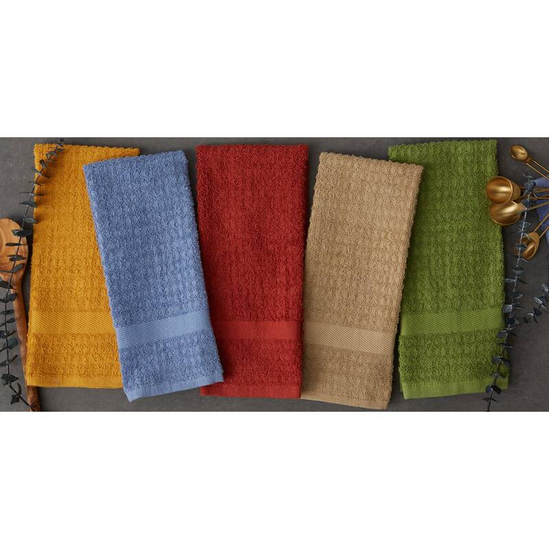 Solid Waffle Terry Dishtowel Set of 4