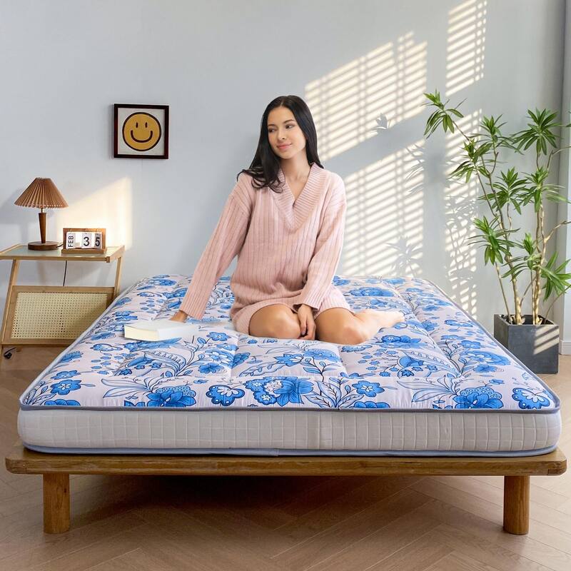 6-inch Thick Floral Pattern Floor Bed Futon Mattress