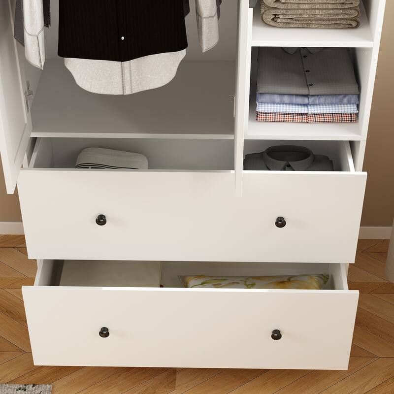 Scalable Hanging Rod Wardrobe Closet Armoire Mirror Space Saving