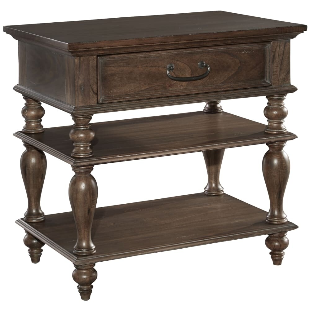Shop Hekman 12264 Homestead 30 Inch Wide Wood Nightstand With Extra Shelving And One Molasses Overstock 21166654