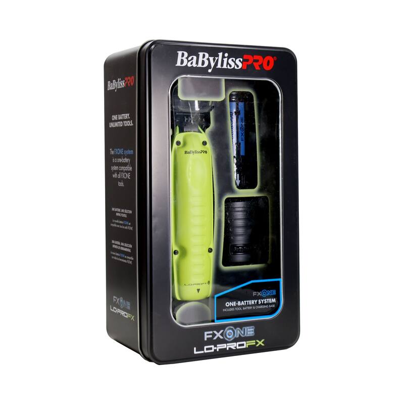 BaBylissPRO FXONE Lo-ProFX Limited Edition Neon Yellow Trimmer with Charging Base & Battery - FX729NY Bundle - Neon Yellow