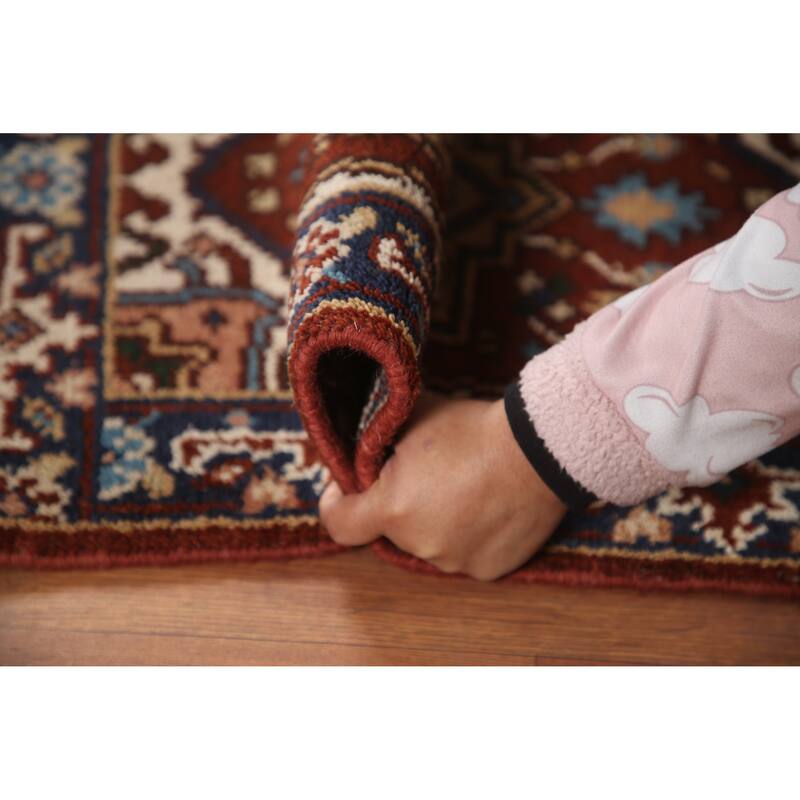 Hand Knotted Oriental 100% Wool Carpet Traditional Medallion Oranges & Rust Heriz (serapi) Area Rug - 3' 0'' X 2' 0''