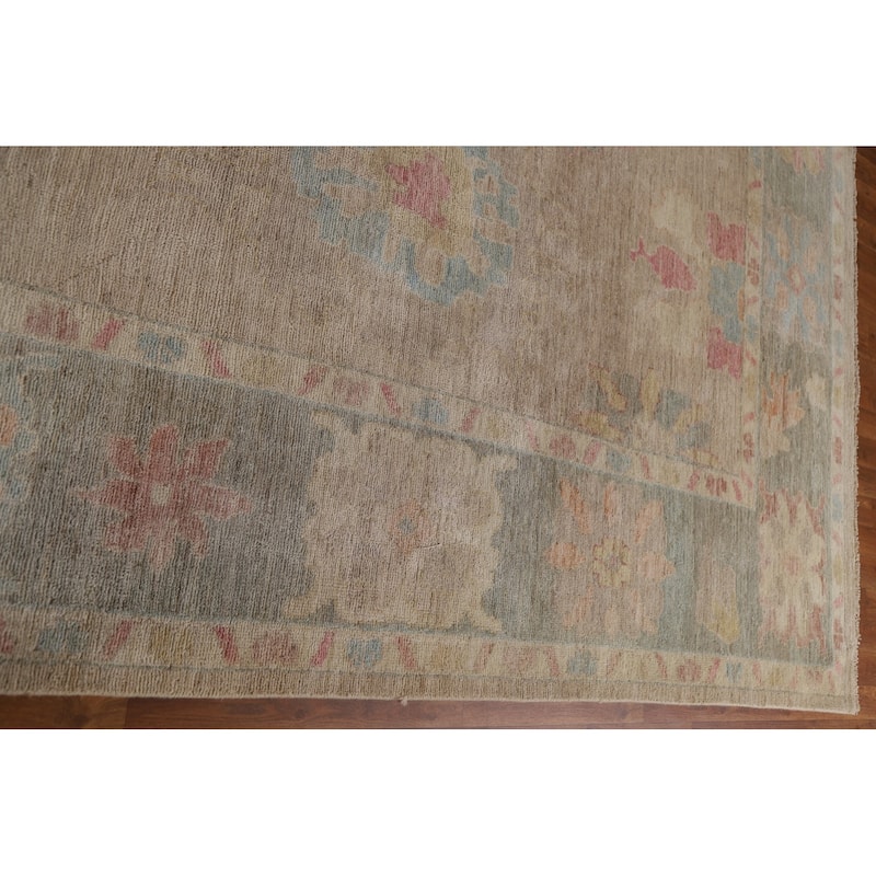 Floral Oushak Turkish Large Area Rug Hand-knotted Wool Carpet - 10'3"x 13'10"
